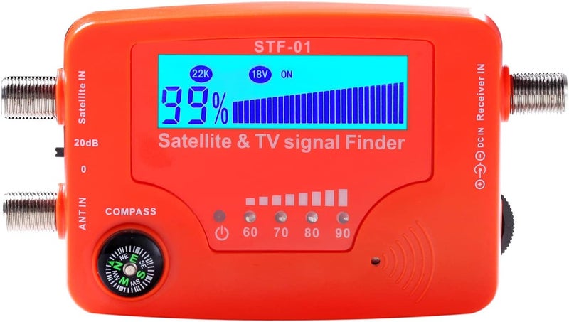 weitol Digital Satellite Finder, 2 in 1 Satellite and TV Signal Finder STF-01 TV Antenna Signal Strength Meter Signal Finding Meter with Compass Alarm Buzzer - Image 1